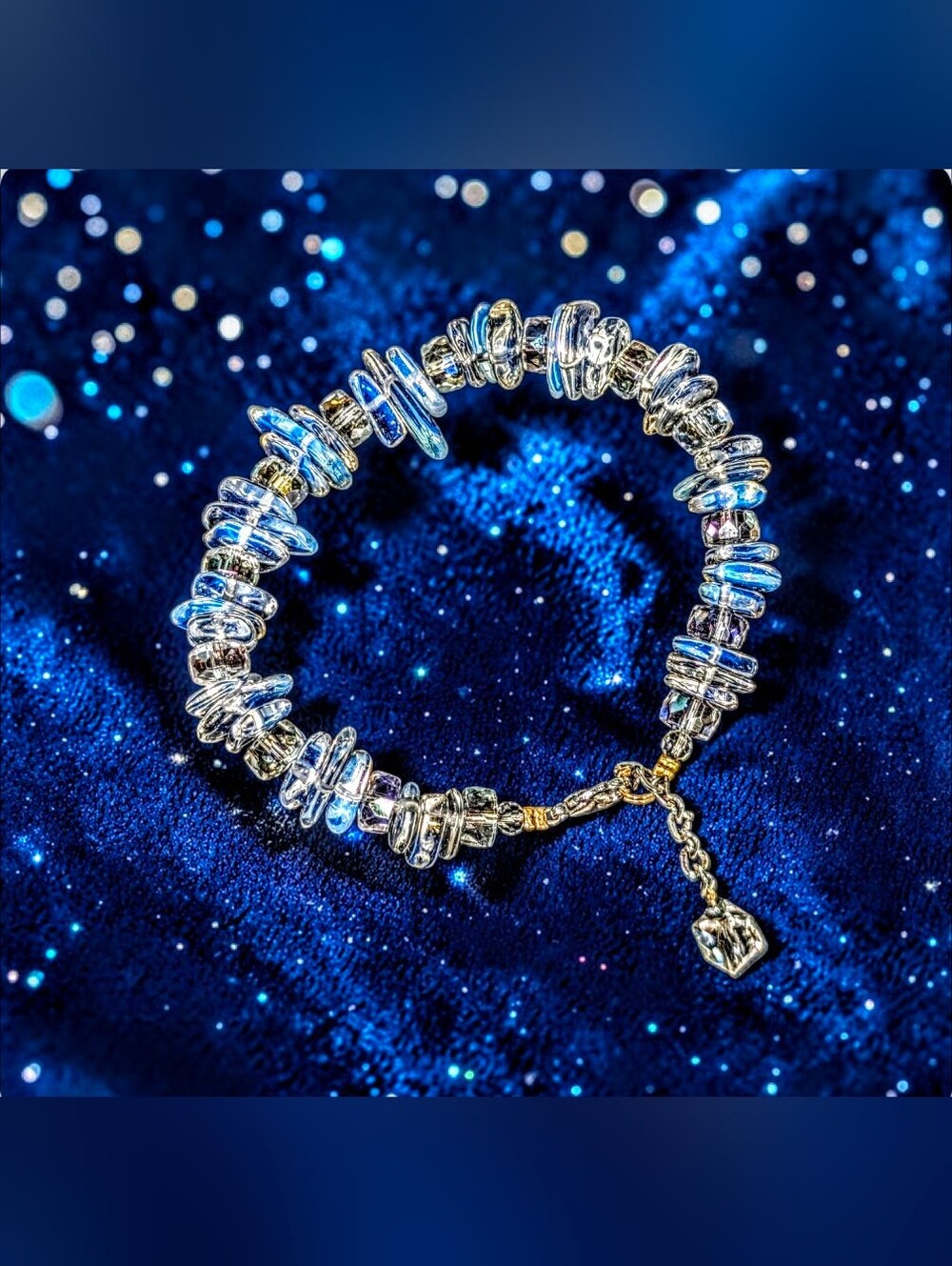 Iridescent Moonstone Bead Bracelet With Extension - Women's Jewelry